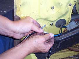 attaching wiring to electric regulator