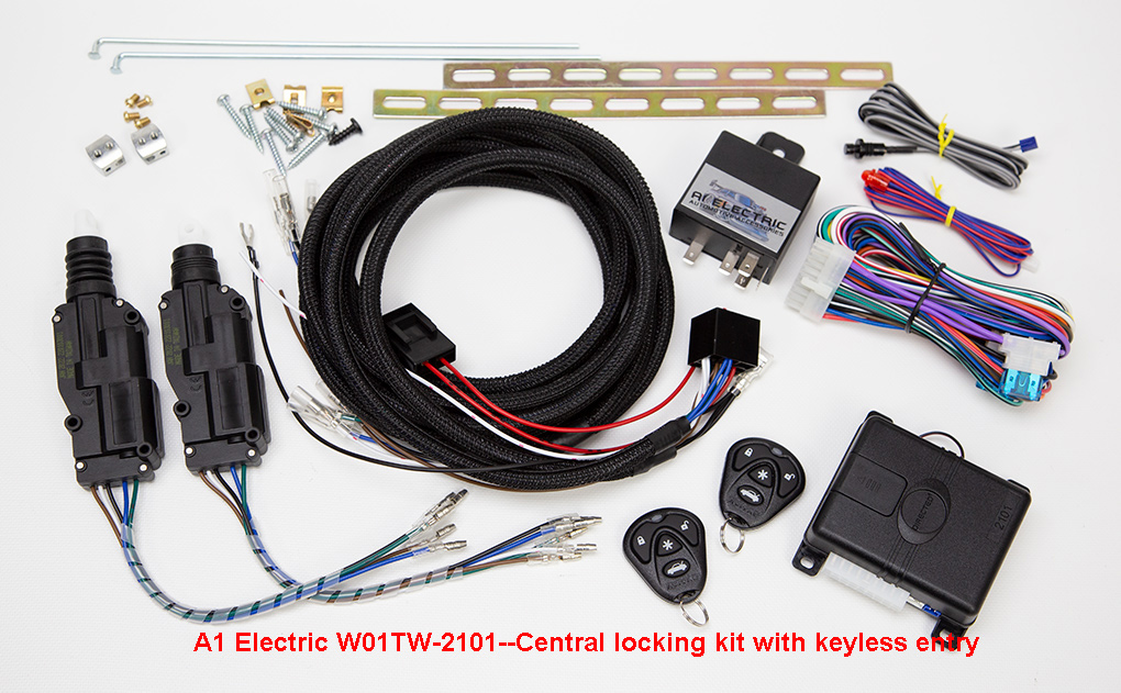W01TW-KEY central locking system with Avital 2101 Keylees Entry
